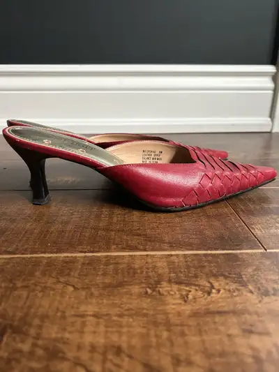 Raspini Red Leather Mules- size 8M, View more
