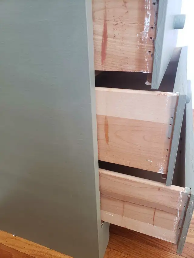 Refinished Solid Wood Muted Sage Vintage Tallboy in Dressers & Wardrobes in Kingston - Image 9