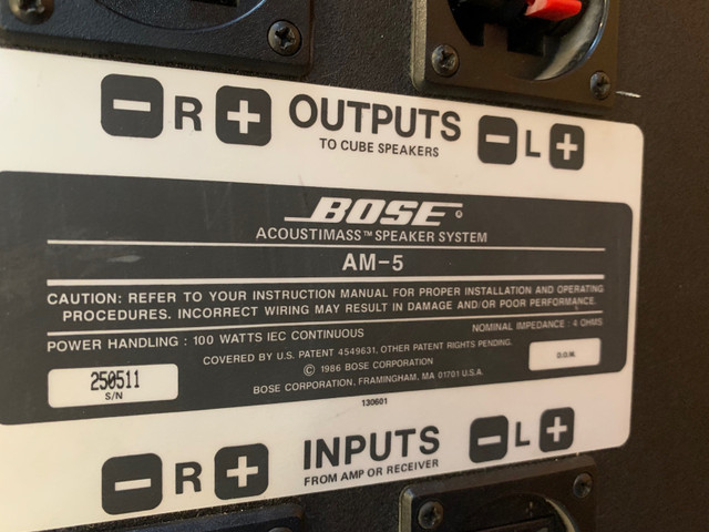 Bose AM-5 Acoustimass Subwoofer  in Speakers in Cambridge - Image 3