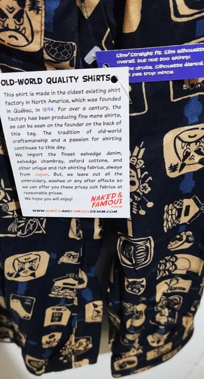 NEW wTag Naked & Famous Easy Shirt Japanese Fabric Size L Mens, View more