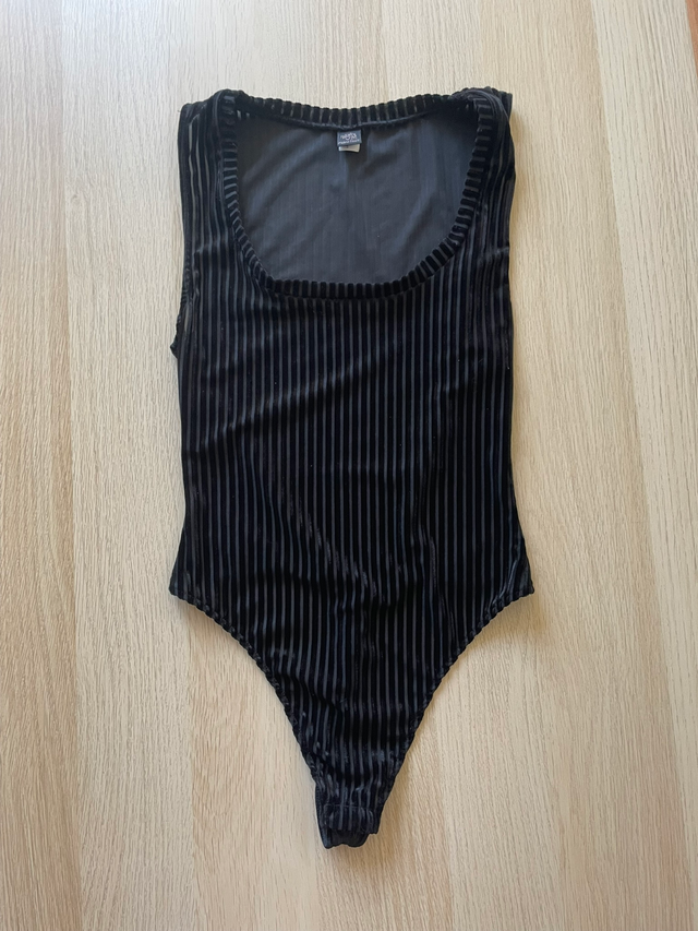 Only Hearts Black Velvet Ribbed Bodysuit - Small NWOT