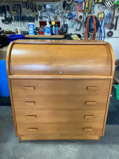 MCM Roll Top Desk with Drawers , View more