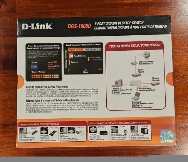 D-Link 8 port gigabit desktop switch in Networking in City of Toronto - Image 4