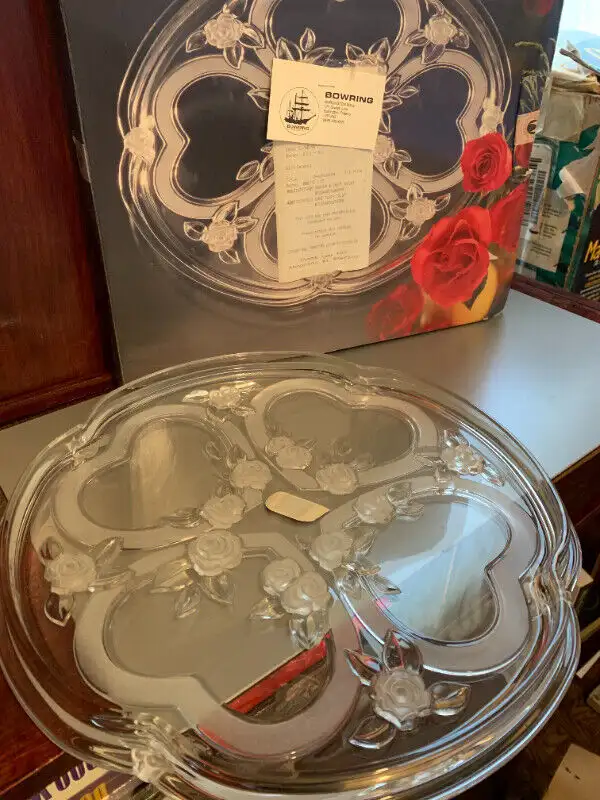 Vintage Original Walther Glass Mikasa Crystal 13 1/2" cake plate63234653911681122
