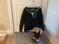Ladies Winter coat and boots. $25 for both!