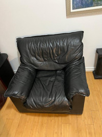 Black Leather Chair Sofa 2 Styles .......Each $90