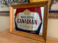 Medium Molson Canadian Bar Mirror Beer Sign Excellent Condition