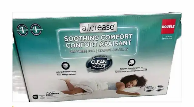 CLEARANCE - ALLEREASE Soothing Comfort Mattress Pad - KING in Bedding in Calgary - Image 2