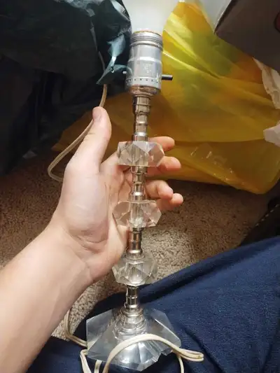 Vintage glass lamp, from grate grandmother, a little rusty though