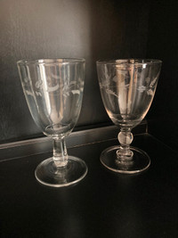 Vintage Etched Water Glasses