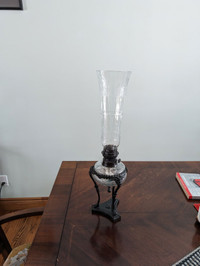 Vintage Bombay Glass Hurricane Lamp