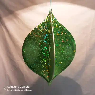 5X Vintage commercial giant holiday ornaments green sparkle, View more