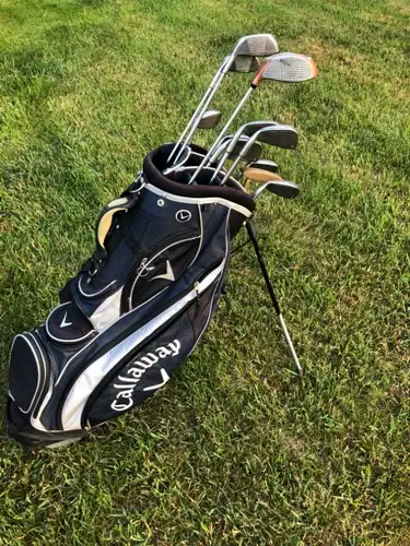12 pc right golf club set of mostly Dynascore  and Bag, View more