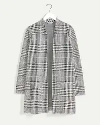 Long Sleeve Houndstooth Jacquard Coatigan coat sz S