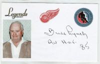 Budd Lynch NHL HOF Autographed Signed Index Card    Excellent