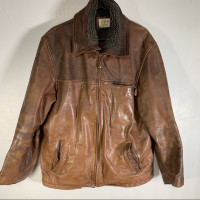 CCM Canada 90s motorcycle style leather jacket  for men / homme