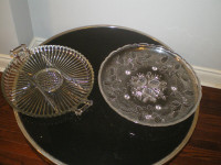 Two glass serving dishes.