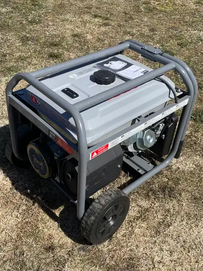 Hyundais HG 8750 generator. Used once. On wheels, easy to move. Just like new.