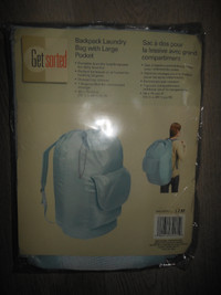 Laundry backpack with pocket