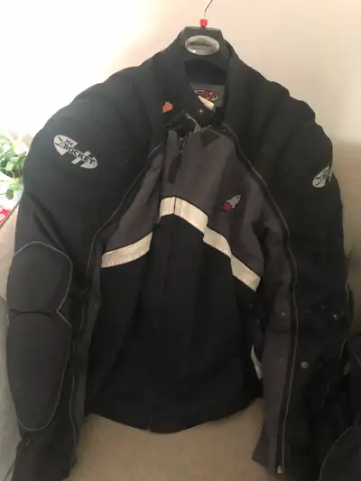 Great Jacket. Over $600 and tax. $150 L-xL. HJC Modular Helmet with ice bag $100. . Padded Riding Pa...