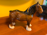 Vintage Beswick Shire Horse Standing Figure Brown Glossy
