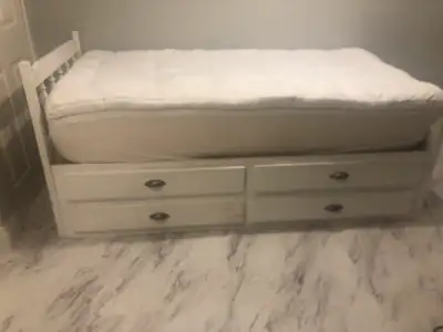 Twin Captains Bed and Mattress, View more