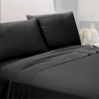 4PC Black Sheets • Double or Queen  $40 • Deep Pocket 14 - 16"