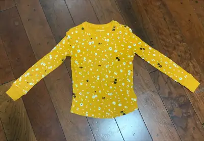 mustard floral long sleeve shirt, View more
