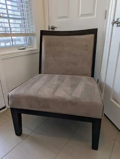 Large accent chair, brown and tan micro suede, View more