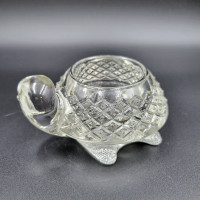 Vintage Avon Clear Crystal Glass Turtle Shaped Candle Holder Vot