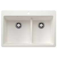 Blanco Double Bowl Drop-In/Undermount Kitchen Sink in White