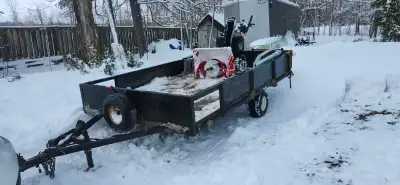 Description 6' x 10'-12' Landscape Trailer the back ramp extension ads approx 2' fixed for longer it...