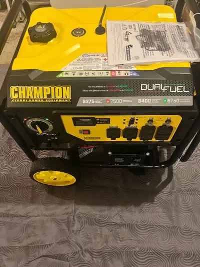 Champion 9375W Dual Fuel Generator – Brand New, Never Used. Gasoline or Propane. Taken out of the bo...