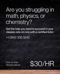 Ontario Math's and Sciences tutor for grades 6 to 12