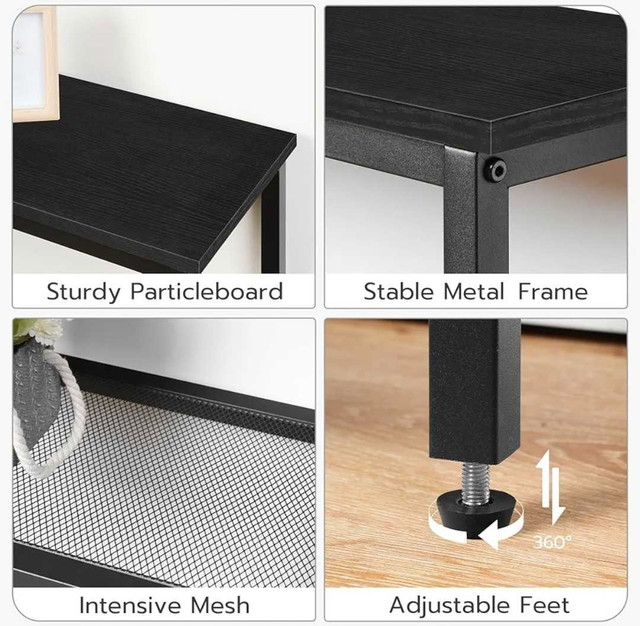 Black Metal and Wood Console Table with Three Shelves in Other Tables in Markham / York Region - Image 2