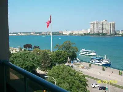 Fabulous water views from each room of this 2BR condo on high floor in downtown Windsor, ON. Many am...