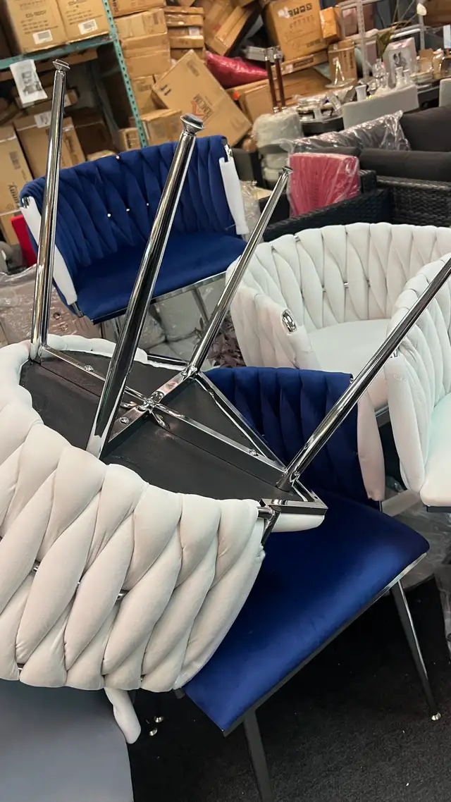 Beautiful modern velvet Bar chair and dining chair Chrome legs in Chairs & Recliners in Markham / York Region - Image 6