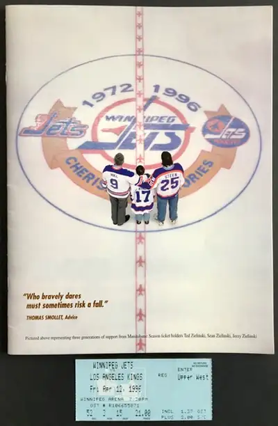 You will get the last regular game program (before leaving for Arizona) played at the Winnipeg arena...