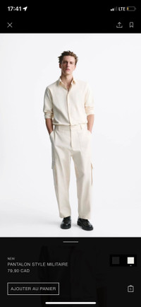 Zara cargo pants new / pantalon style militaire nuef 