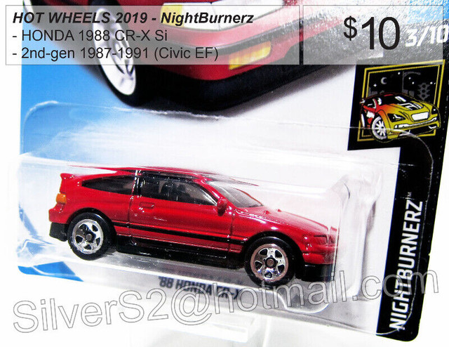 - ~ HOT WHEELS 2019 Ed HONDA 1988 CR-X Si Red ~ - in Toys & Games in City of Toronto