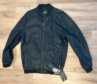 Xray Jeans faux Leather Bomber jacket Large new w tags mens, View more