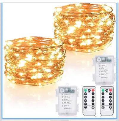 [2 Pack] Fairy Lights, 40ft 120 LED Fairy Lights Battery Powered, View more