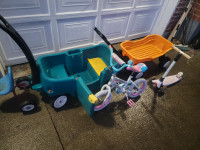 kids BIKE  2 wagons tricycle bassinet shoping carts