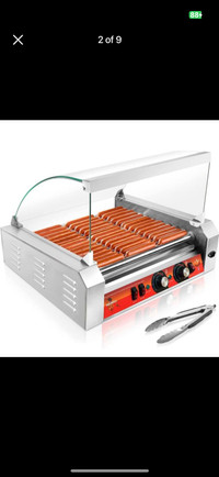 1670W Hot Dog Roller Machine/Sausage Grill with Dust Cover,Stain