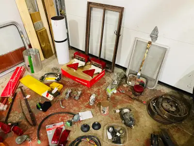 Cleaning out my garage of trailer odds and ends from balls (2 5/16, 2", ball mounts (2 -3" drop and...