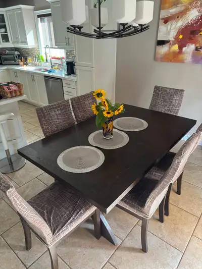 Dining table with 6 chairs, View more