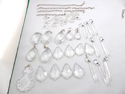Vintage 53 Pc Crystal Prisms Great Xmas Tree Ornaments, View more