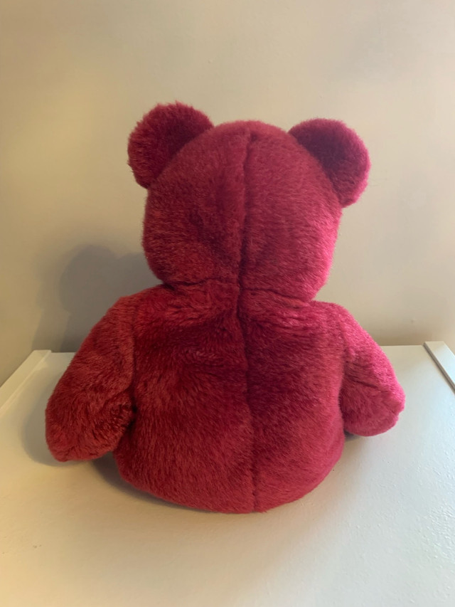 TY Retired Classic Beanie Buddies Burgundy Magenta Wine Teddy in Arts & Collectibles in Fredericton - Image 3