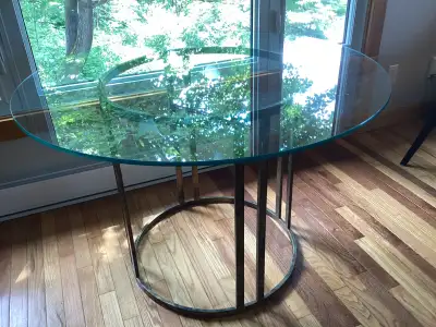Glass Topped Dining Table, View more