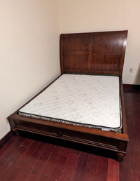 tall wood Queen bed